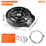 VEVOR Glass Rinser 10-Hole Rotating Stainless Steel Washer ABS Cup Holder - Close-Up Angle