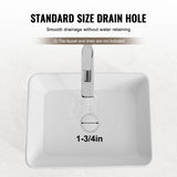 VEVOR Modern Ceramic Vessel Sink 48x37cm Bathroom Vanity Bowl Countertop White - Side View