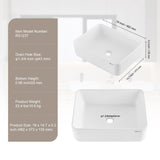 VEVOR Modern Ceramic Vessel Sink 48x37cm Bathroom Vanity Bowl Countertop White - Close-Up Angle