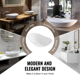 VEVOR Modern Ceramic Vessel Sink 60x36cm Bathroom Vanity Bowl Countertop - Top-Down View