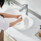 VEVOR Modern Ceramic Vessel Sink 60x36cm Bathroom Vanity Bowl Countertop - Close-Up Angle