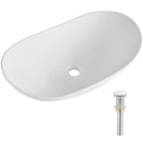 VEVOR Modern Ceramic Vessel Sink 60x36cm Bathroom Vanity Bowl Countertop - Low Angle
