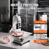 VEVOR 650W Commercial Electric Meat Bandsaw Stainless Steel Bone Sawing Machine - 45-Degree Angle