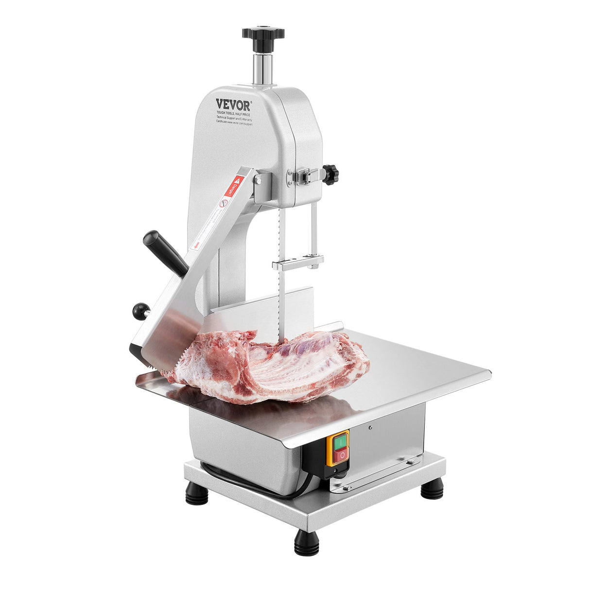 VEVOR 650W Commercial Electric Meat Bandsaw Stainless Steel Bone Sawing Machine