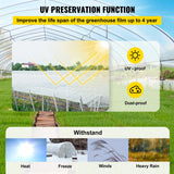 VEVOR Greenhouse Film, 24' x 100' Greenhouse Plastic Sheeting, 6 mil Thickness Suncover Greenhouse, Clear Polyethylene Cover, UV Proof Farm Plastic