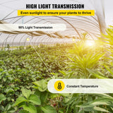 VEVOR Greenhouse Film, 24\' x 100\' Greenhouse Plastic Sheeting, 6 mil Thickness Suncover Greenhouse, Clear Polyethylene Cover, UV Proof Farm Plastic Supply for Gardening, Farming and Agriculture - 45-Degree Angle