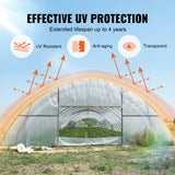 VEVOR Greenhouse Plastic Sheeting 7.6 x 7.6 m, 6 Mil Thickness Clear Greenhouse Film, Polyethylene Film 4 Year UV Resistant, for Gardening, Farming, - Front View