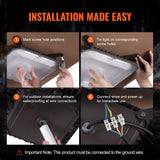 VEVOR 4 Pack LED Canopy Lights 80W 8800LM 5000K Daylight Outdoor Canopy Lighting - Rear View