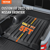 VEVOR Truck Bed Mat Fit 2022-2024 Nissan Frontier TPE Truck Bed Liner Accessory - Front View