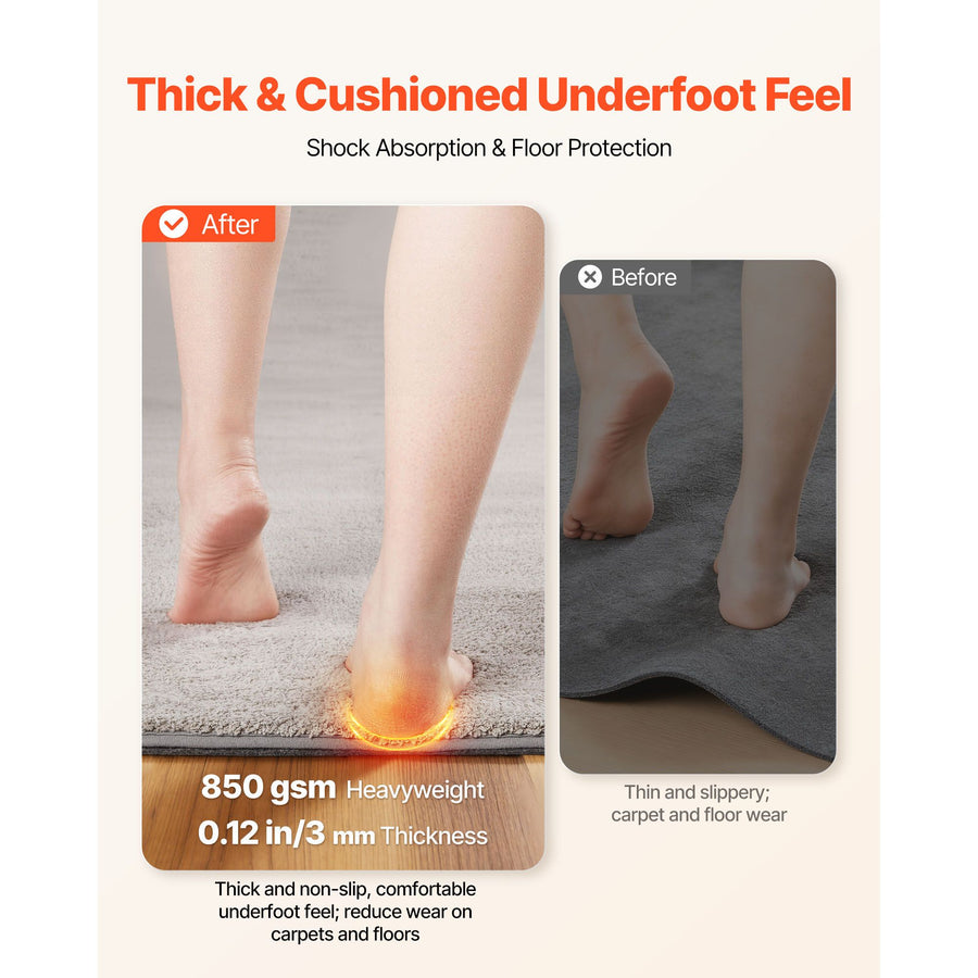 Rug Pad 2.44 x 3.05 m, Non-slip Carpet Area Pad, Rug Mat Padding with Dual Surface Felt Cushion & Rubber Gripper, Hardwood Floor Protection for All Floors, Finishes, Keeps Carpets in Place