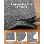 Rug Pad 2.44 x 3.05 m, Non-slip Carpet Area Pad, Rug Mat Padding with Dual Surface Felt Cushion & Rubber Gripper, Hardwood Floor Protection for All Floors, Finishes, Keeps Carpets in Place
