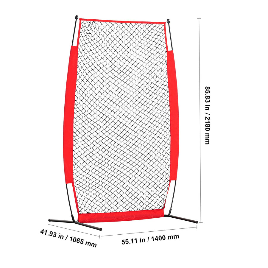 I Screen Baseball for Batting Cage, 7x4 ft Baseball & Softball Safety Screen, Body Protector Portable Batting Screen with Carry Bag & Ground Stakes, Baseball Pitching Net for Pitchers Protection