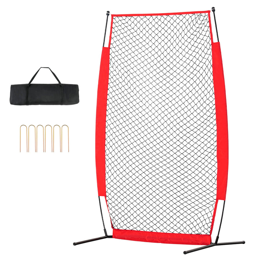 I Screen Baseball for Batting Cage, 7x4 ft Baseball & Softball Safety Screen, Body Protector Portable Batting Screen with Carry Bag & Ground Stakes, Baseball Pitching Net for Pitchers Protection