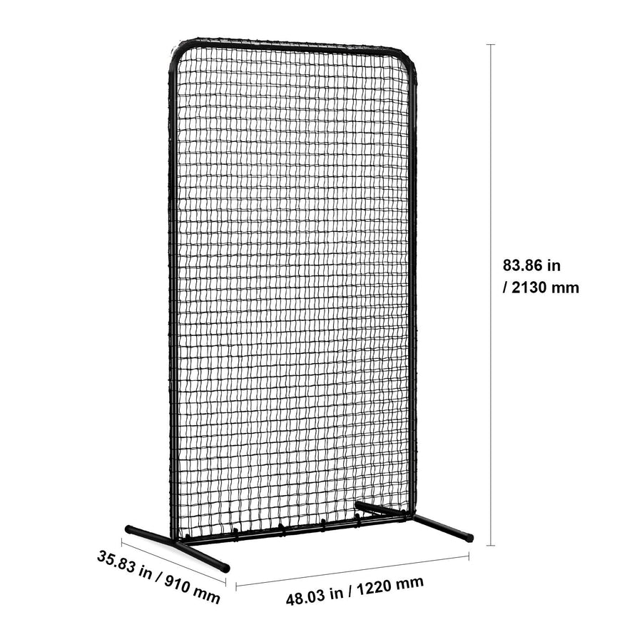 I Screen Baseball for Batting Cage, 7x4 ft Baseball Softball Safety Screen, Body Protector Portable Batting Screen with Carry Bag & Ground Stakes, Heavy Duty Pitching Net for Pitchers Protection