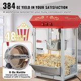 Popcorn Popper Machine Countertop Popcorn Maker 850W 8 Oz 48 Cups Red - Side View