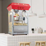 Popcorn Popper Machine Countertop Popcorn Maker 850W 8 Oz 48 Cups Red - Low Angle