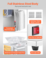 VEVOR Electric Meat Cutter Machine 850W Commercial Meat Slicer Cutting Machine - Rear View