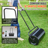 VEVOR Lawn Roller, 13 Gallon 24Inch Sand/Water Filled Yard Roller, Steel Sod Roller with Easy-turn Plug and U-Shaped Ergonomic Handle for Convenient Push and Pull, for Lawn, Garden, Farm, Park, Black - Side View