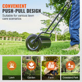 VEVOR Lawn Roller, 13 Gallon 24Inch Sand/Water Filled Yard Roller, Steel Sod Roller with Easy-turn Plug and U-Shaped Ergonomic Handle for Convenient Push and Pull, for Lawn, Garden, Farm, Park, Black - Rear View