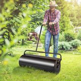 VEVOR Lawn Roller, 17 Gallon 36 Inch Sand/Water Filled Yard Roller, Steel Sod Roller with Easy-turn Plug and U-Shaped Ergonomic Handle for Convenient Push and Pull, for Lawn, Garden, Farm, Park, Black