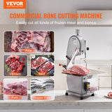 VEVOR Commercial Electric Meat Bandsaw, 1100W Stainless Steel Countertop Bone Sawing Machine, Workbeach 19.3
