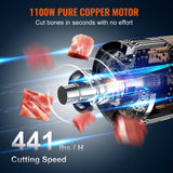 VEVOR Commercial Electric Meat Bandsaw, 1100W Stainless Steel Countertop Bone Sawing Machine, Workbeach 19.3