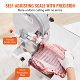 VEVOR Commercial Electric Meat Bandsaw, 1500W Stainless Steel Countertop Bone Sawing Machine, Workbeach 19.3