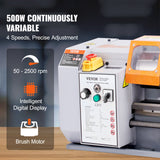 VEVOR Metal Lathe Machine, 200 mm x 350 mm, Precision Benchtop Power Metal Lathe, 50-2500 RPM Continuously Variable Speed, 600W Brush Motor Metal