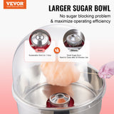 Electric Cotton Candy Machine, 1000W Candy Floss Maker, Commercial Cotton Candy Machine with Cover, Stainless Steel Bowl, and Sugar Scoop, Perfect for Home Kids Birthday, Family Party (Red) - Front View