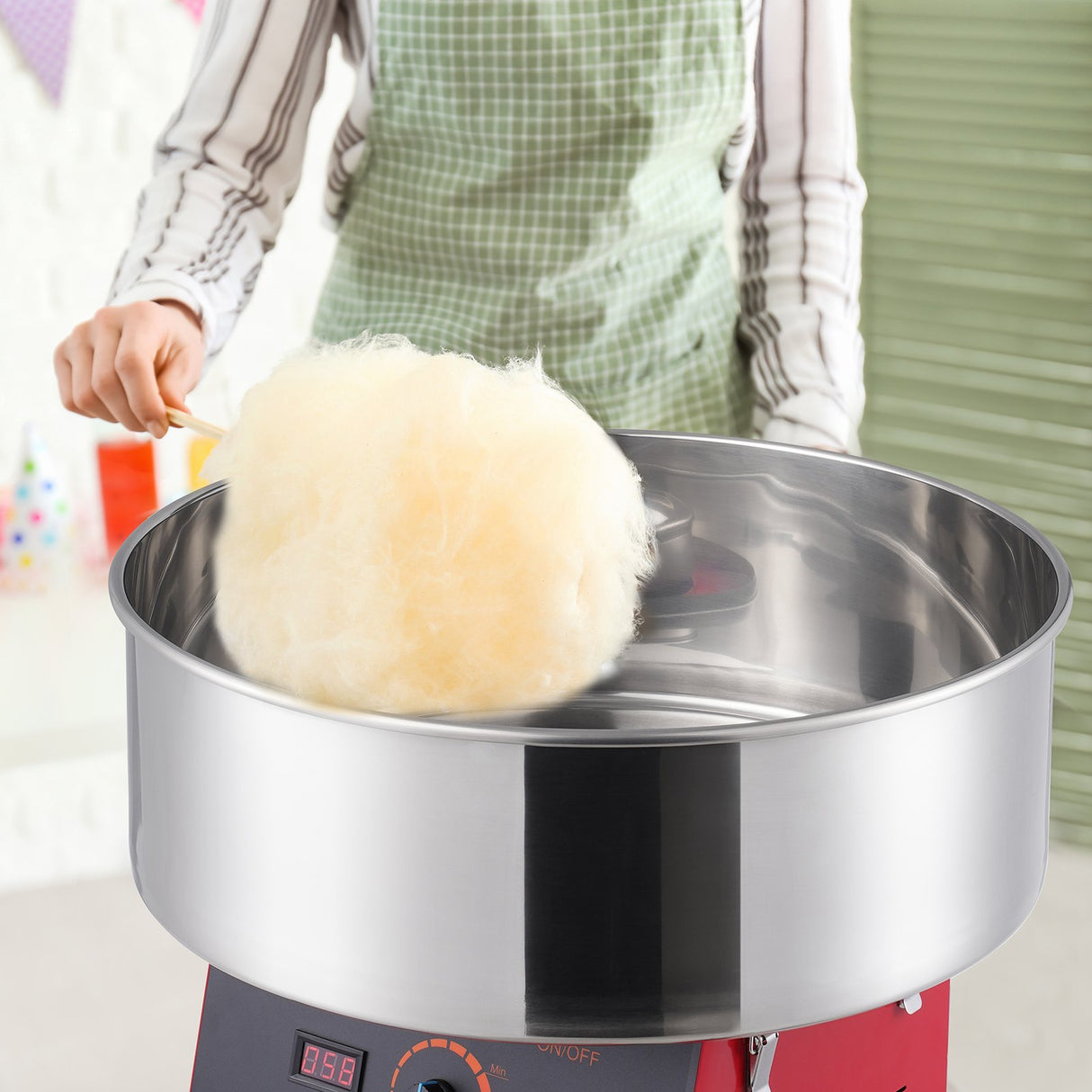 VEVOR Electric Cotton Candy Machine, 1000W Candy Floss Maker, Commercial Cotton Candy Machine with Stainless Steel Bowl, and Sugar Scoop, Perfect for