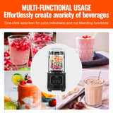 VEVOR Professional Blender with Shield, Commercial Countertop Blenders, 2L Jar Blender Combo, Stainless Steel 9 Speed & 5 Functions Blender, for Shakes, Smoothies, Peree, and Crush Ice, Black - Side View