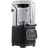 VEVOR Professional Blender with Shield, Commercial Countertop Blenders, 2L Jar Blender Combo, Stainless Steel 9 Speed & 5 Functions Blender, for Shakes, Smoothies, Peree, and Crush Ice, Black - Low Angle