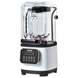 Professional Blender with Shield, Commercial Countertop Blenders, 2L Jar Blender Combo, Stainless Steel 9 Speed & 5 Functions Blender, for Shakes, Smoothies, Peree, and Crush Ice, White