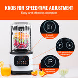 VEVOR Professional Blender with Shield, Commercial Countertop Blenders, 2L Jar Blender Combo, Stainless Steel 9 Speed & 5 Functions Blender, for Shakes, Smoothies, Peree, and Crush Ice, White - Top-Down View