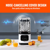Professional Blender with Shield, Commercial Countertop Blenders, 2L Jar Blender Combo, Stainless Steel 9 Speed & 5 Functions Blender, for Shakes, Smoothies, Peree, and Crush Ice, White