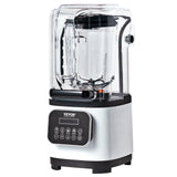 Professional Blender with Shield, Commercial Countertop Blenders, 2L Jar Blender Combo, Stainless Steel 9 Speed & 5 Functions Blender, for Shakes, Smoothies, Peree, and Crush Ice, White
