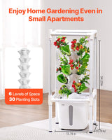VEVOR Hydroponic Growing System with Grow Light 30 Pods Hydroponic Tower Garden - Front View