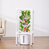VEVOR Hydroponic Growing System with Grow Light 30 Pods Hydroponic Tower Garden - Low Angle