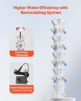 VEVOR Hydroponic Growing System, 50 Pods Vertical 10 Tiers Hydroponic Tower, Rolling Hydronic Garden with Water Pump & Wheels, Indoor Plants Germination Kit for Herbs Fruits & Vegetables - Side View