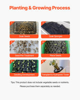 VEVOR Hydroponic Growing System, 50 Pods Vertical 10 Tiers Hydroponic Tower, Rolling Hydronic Garden with Water Pump & Wheels, Indoor Plants Germination Kit for Herbs Fruits & Vegetables - Close-Up Angle