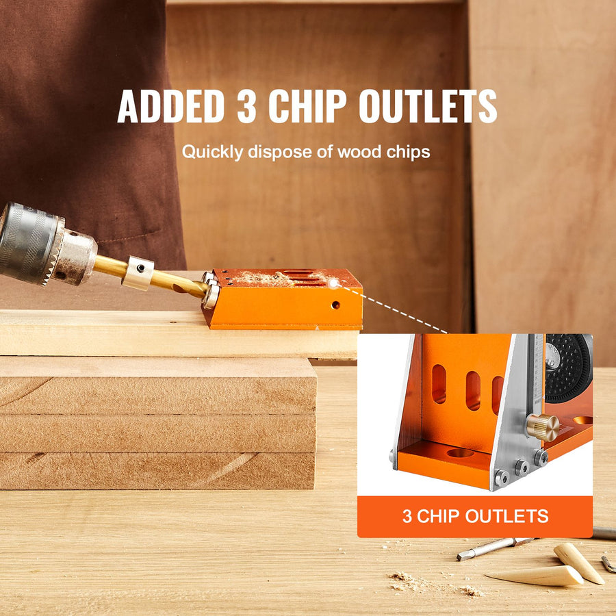 30 Pcs Pocket Hole Jig Kit, Adjustable & Easy to Use Pocket Hole Jig System with Step Drills, Wrenches, Drill Stop Rings, and Square Drive Bits, Dual Scale Marks for DIY Carpentry Projects