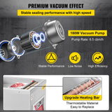 VEVOR Chamber Vacuum Sealer Vacuum Packaging Machine 6.5 cbm/h Pump Rate 220V - Side View