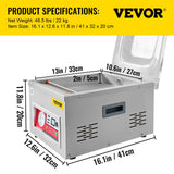 VEVOR Chamber Vacuum Sealer Vacuum Packaging Machine 6.5 cbm/h Pump Rate 220V - Close-Up Angle