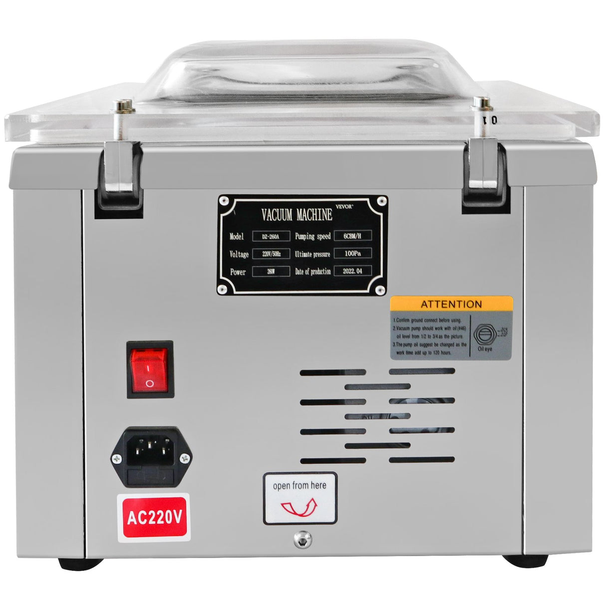 VEVOR Chamber Vacuum Sealer Vacuum Packaging Machine 6.5 cbm/h Pump Rate 220V