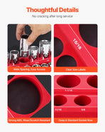 Magnetic Socket Organizer Set, 3PCS Magnetic Socket Holder, 1/4'', 3/8'' & 1/2'' SAE Socket Trays with Clear Labels, Hold up to 68PCS Standard & Deep Sockets, Red (Sockets Not Included)