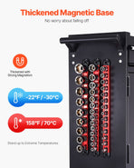 Socket Organizer Rail Set, 3PCS Metric & SAE Aluminum Socket Organizers, 1/4'', 3/8'' & 1/2'' Heavy-Duty Socket Holder with 360° Rotating Clips for Tool Box, Hold up to 40 Sockets, Red & Black