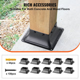 VEVOR 101.6x101.6mm Post Base 10Pcs, Internal 91x91mm Heavy Duty Powder-Coated Steel Post Bracket Fit for Standard Wood Post Anchor, Decking Post Base