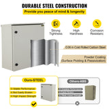 VEVOR Electrical Steel Enclosure Box NEMA 4 Outdoor Enclosure 24 x 24 x 12'' UL - Side View