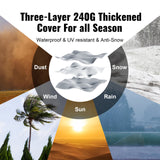 VEVOR Protable Stotage Shelter Garage Stotage Shed 7 x 12 x 7.36ft & Zipper Door - Top-Down View