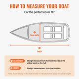 VEVOR Boat Cover 600D Waterproof 16-18.5 ft Boat Cover V-Hull Tri-Hull Runabout - Rear View